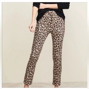 Veronica Beard Brooke mid rise skinny jeans coated leopard print 28 or 6